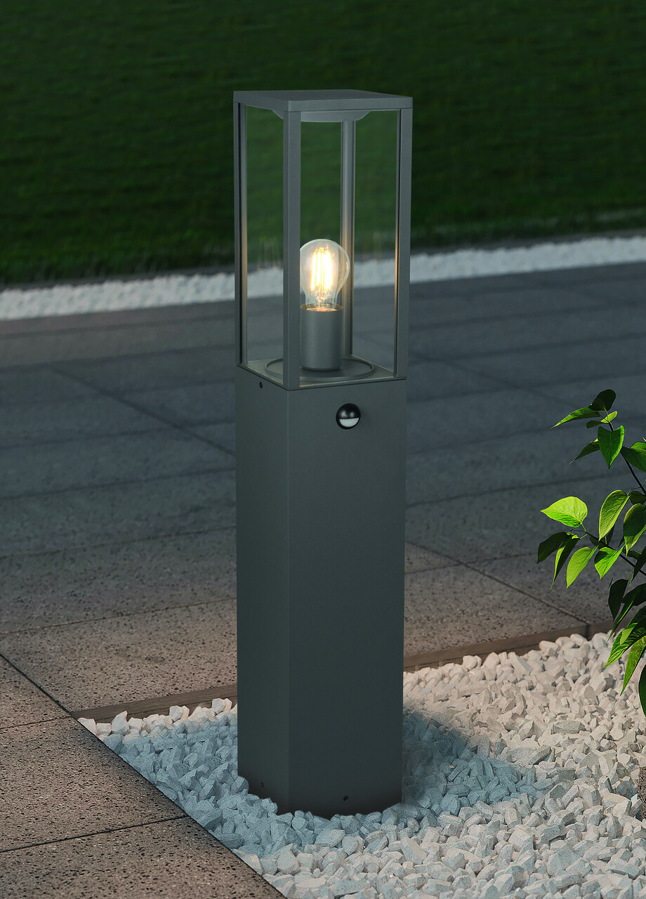 Lampadar de exterior cu senzor Garonne, TRIO, 14x15.5x80 cm, 60W, 1x E27, aluminiu, antracit - imagine 5